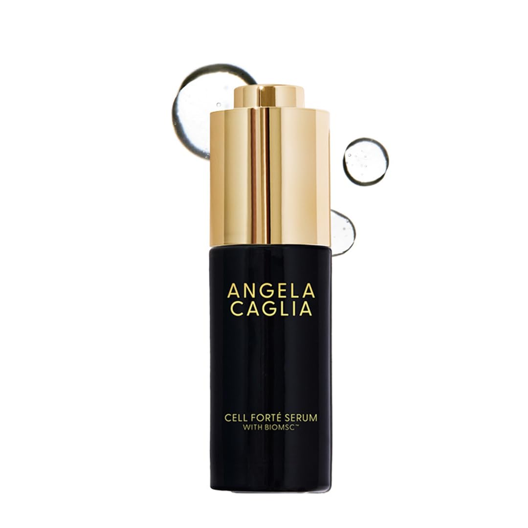 Angela Caglia Cell Forté Serum with SignalSource™ Technology, Human Stem Cell Conditioned Media for Visible Smoothness, Firmness, and Tone, 30ml / 1 fl oz