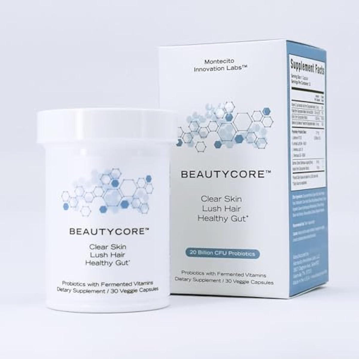 Supplement – Supports Collagen Production, Hair, Skin & Nails - 20 Billion CFU Probiotics - All in 1 Acid Resistant Veggie Capsule - Gut Health, Microbiome, Fermented Vitamins-for Bloating