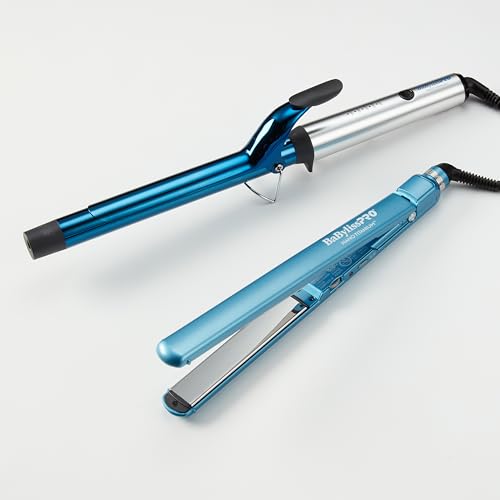 BabylissPRO Nano Titanium Ultra-Thin Hair Straightener, Professional Flat Iron, 5-Inch Extended Plates for Faster Straightening, for All Hair Types
