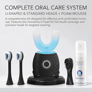 U-Shaped Electric Toothbrush – Comfort-Focused Design with Secure Grip for Daily Oral Hygiene at Home (Black)