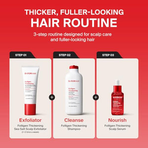 Dr.FORHAIR Folligen Thickening Scalp Serum 1.7 oz | Biotin Density Serum for Thicker, Fuller-Looking Hair | Peptide Scalp Treatment | Korean Haircare