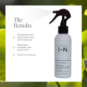 Bell-Curve Curl Reviving Spray for Curly Hair – Reactivates & Defines Curls, 96% Natural, Vegan, Frizz Control, with Quinoa, Rice Protein, Safflower Oil & Aloe, Lightweight, 5 oz