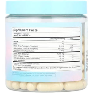WONDERCOW Hair Skin and Nails Vitamins w/Bovine Colostrum, Collagen, Hyaluronic Acid, Biotin, Zinc, & Lactoferrin┃Supports Faster Hair Growth, Stronger Nails and Glowing Skin (30 Servings, Capsule)