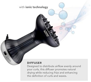 Diffuser Hair Dryer for Curly Hair – Ionic Technology Hair Dryer with Adjustable Heat & Speed Settings for Frizz-Free, Defined Curls, Lightweight Hair Dryer, Wavy And Curly Hair (SILVER)