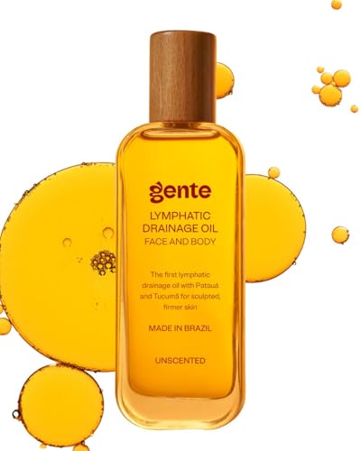 Gente Beauty Lymphatic Drainage Oil, Unscented, Body Sculpting Formula, 50ml/100ml, Brazilian Oils Blend with Pataua, Coffea Arabica, Mulateiro Extract, Skin Moisturizer