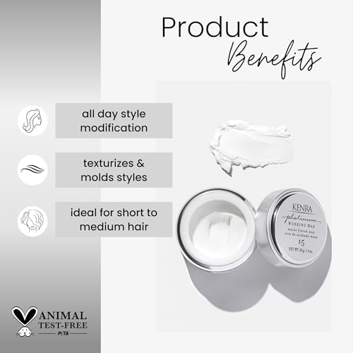 Kenra Platinum Working Wax 15 | Matte Finish Styler | Provides Medium, Flexible Hold | Non-Greasy | Crème-Based Formula To Texturize & Mold Styles | All Hair Types