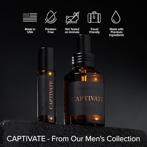 Pure Instinct CAPTIVATE The Original Pheromone Infused Essential Oil Perfume Cologne - Men's Collection - TSA Ready (Roll On Bottle 0.34 Fl. Oz./10.2mL)