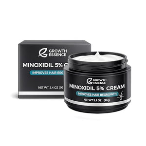 Minoxidil 5% Cream with Biotin, Caffeine & Hyaluronic Acid – Topical Cream Format for Hairline & Beard – Fragrance Free – 3.4 oz