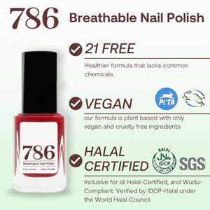 786 Cosmetics Breathable Vegan Nail Polish in Casablanca - Cruelty-Free, Halal, Healthy Formula