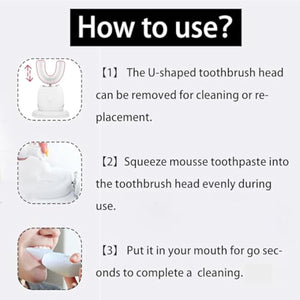 Ultrasonic Toothbrush for Adults Automatic Toothbrush with Soft Bristles Rechargeable Portable 30'' Automatic Timer Wireless Charging Washable for Travel & Home Use (White)