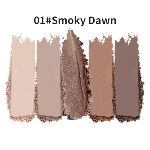 Neutral Nude Brown Eyeshadow Palette–Beige, Cool Taupe, Bronze Gold Shimmer, Cocoa Brown, High-Pigment Blendable Long-Lasting Eye Shadow and Contour Palette for Daily Soft Glam Makeup for Mature Eyes