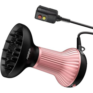 Diffuser Hair Dryer for Curly Hair with Ceramic Technology, Lightweight Elegance, 2-in-1, Gifts for Her, Reduces Frizz, Enhances Curls, Volumizes, Portable Hair Dryer, ALCI Safety Plug