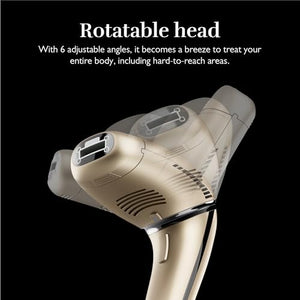 Silk'n 7 IPL Laser Hair Removal Device for Women and Men with Rotating Head, Painless Permanent Hair Reduction at Home for Face and Body in 7 Mins, 3 Smart Attachments and Automatic Skin Sensor, Gold