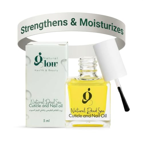 Dead Sea Cuticle & Nail Oil (5ML) | Strengthens, Moisturizes & Conditions with Sweet Almond, Olive, Jojoba, Castor, Argan Oils, Lemon Essential Oil, Vitamin E & Dead Sea Salt