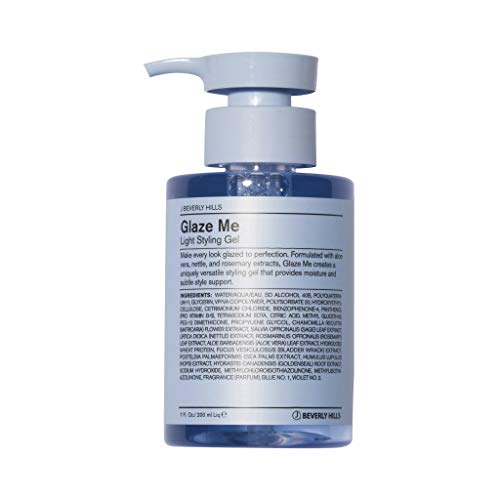 J Beverly Hills Blue Glaze Me Light Styling Hair Gel with Aloe Vera for Moisture, Light Hold, 7 Oz