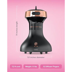 Bellissima Diffon Ceramic Diffuser Hair Dryer for Curly Hair - 2-in-1 Blow Dryer with Diffuser - Reduces Frizz, Defines Curls, Volumizes - Lightweight, Compact, Easy Hold Handle