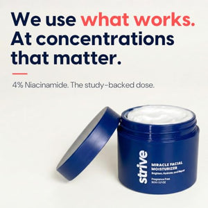 Strive Apex Skin Care Set - Advanced Anti Aging - Fragrance Free, All Skin Types, Fights Dark Circles Dull Skin - Peptides, Retinal, Vitamin C, Niacinamide (Face Wash, Scrub, Moisturizer, Serum)