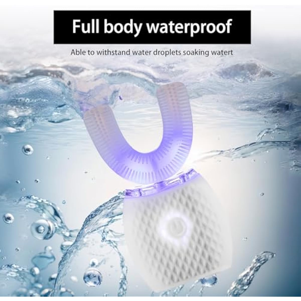 Ultrasonic Toothbrush for Adults Automatic Toothbrush with Soft Bristles Rechargeable Portable 30'' Automatic Timer Wireless Charging Washable for Travel & Home Use (White)