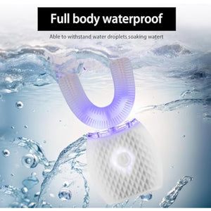 Ultrasonic Toothbrush for Adults Automatic Toothbrush with Soft Bristles Rechargeable Portable 30'' Automatic Timer Wireless Charging Washable for Travel & Home Use (White)
