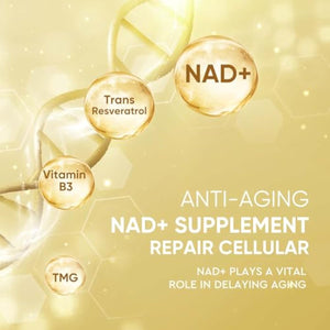 Life Nutrition NAD+ Supplement 2000 mg - 120 Capsules True NAD+ & Resveratrol, NMN Alternative Supports Anti-Aging, Cellular Energy & Repair, Metabolism & Brain Boost for Men & Women