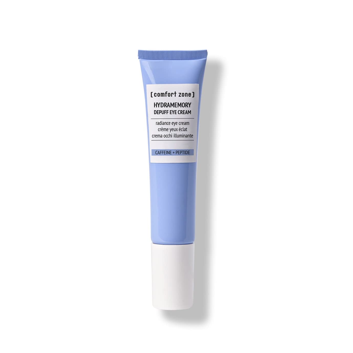 [ comfort zone ] Hydramemory Depuff Eye Cream, Lightweight Moisturizer, Relieves Tired Eyes, Puffiness, Dark Circles, Brightens, Vegan, Caffeine, Peptides, All Skin Types, Daily Use, Italy, 0.51 Fl Oz