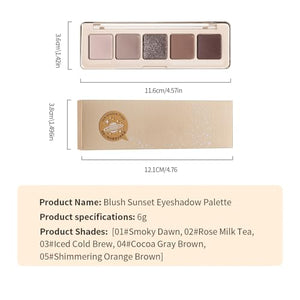 Neutral Nude Brown Eyeshadow Palette–Beige, Cool Taupe, Bronze Gold Shimmer, Cocoa Brown, High-Pigment Blendable Long-Lasting Eye Shadow and Contour Palette for Daily Soft Glam Makeup for Mature Eyes