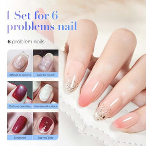 AZUREBEAUTY 2-in-1 Base & Top Coat Nail Polish, Clear Strengthener, Quick-Dry, High-Gloss Shine, Streak-Free, Gentle Formula for Easy At-Home Manicures