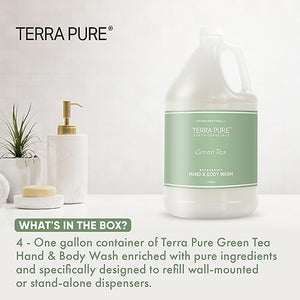 Terra Pure Hotel Hand & Body Wash Soap | Four Gallons | Designed to Refill Soap Dispensers (Set of 4)