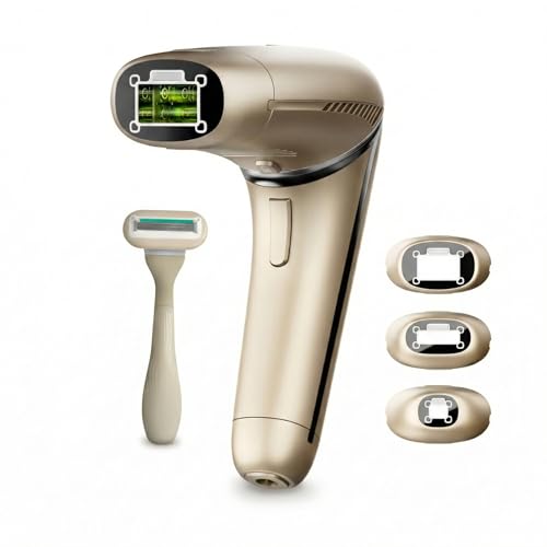 Silk'n 7 IPL Laser Hair Removal Device for Women and Men with Rotating Head, Painless Permanent Hair Reduction at Home for Face and Body in 7 Mins, 3 Smart Attachments and Automatic Skin Sensor, Gold