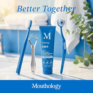 Soft Bristle Tongue Brush for Adults for Bad Breath, Halitosis & Oral Hygiene - Tongue Scraper Brush with Ergonomic Handle & Protective Cap for Easy Storage & Travel - 2 Pack