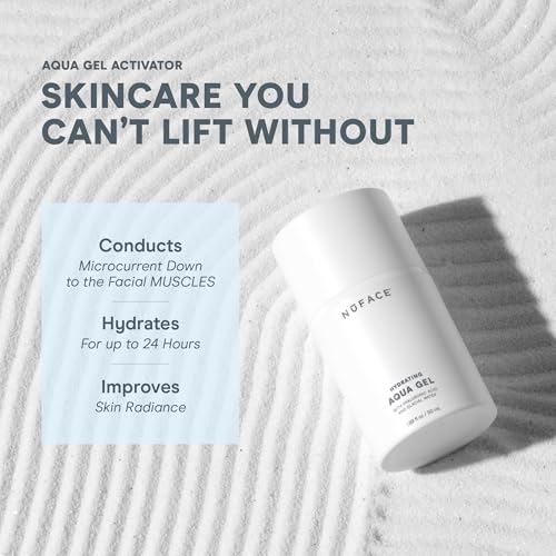 NuFACE Aqua Gel Activator - Microcurrent Conductive Gel & Activator Powered by IonPlex & Hyaluronic Acid to Enhance Results of NuFACE Microcurrent Facial Device - Improves Skin Radiance (3.3 oz)