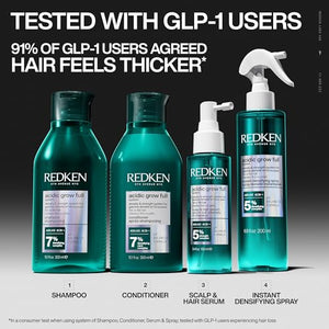 Redken Acidic Grow Full System Scalp & Hair Serum - Lightweight Leave-In Treatment for Rebalanced, Healthy-Looking Scalp and Fuller, Thicker Hair, With Azelaic Acid