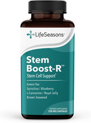 LifeSeasons Stem Boost-R - Stem Cell Support - Naturally Repair Damaged Tissue - Vitamin Supplement Rich in Antioxidants - Royal Jelly, Spirulina, Blueberry, Brown Seaweed & L-Carnosine - 120 Capsules