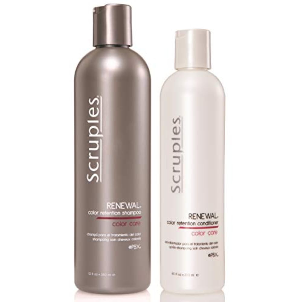 Scruples Color Renewal Duo - Gentle Shampoo (12 oz) & Conditioner (8.5 oz) for Color-Treated Hair – Maintain Vibrancy & Shine