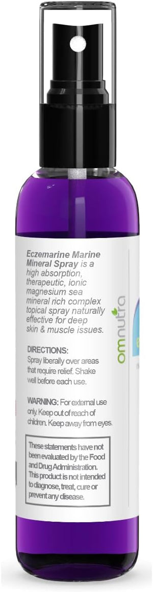 Topical Magnesium Spray for Sleep - 2OZ Eczemarine Ocean Ionic Pure Magnesium Oil Spray for Feet with Inland Sea Minerals Supports Baby Eczema Relief