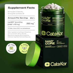 NMN Supplement Alternative – Liposomal NAD+ Supplement – Third-Party Tested – NAD CORE – 30-Day Supply – 60 Capsules