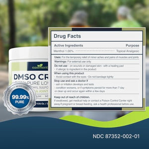 DMSO Cream 99.9% Pure Pharmaceutical Grade for Topical Muscle & Joint Comfort with MSM, Arnica & Magnesium - Support for Knees, Back, Shoulders and Workout Muscle Recovery