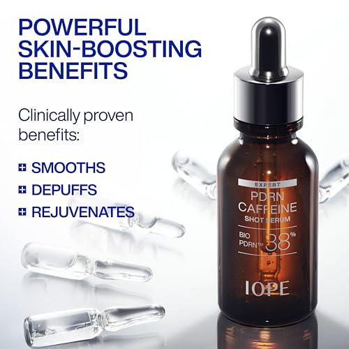 IOPE Expert PDRN Caffeine Shot Serum - Anti-Aging Face Serum to Visibly Depuff, Smooth, and Rejuvenate Tired Skin - With BIO-PDRN and Caffeine - Fast-Absorbing Texture - 1.01 fl. oz.