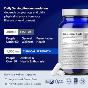 TRU NIAGEN PRO NAD Supplement for Brain Function, Anti Aging, Cell Regeneration | Patented Niagen | Supports Cellular Energy | Nicotinamide Riboside (NR) | 30-1000mg Servings (2x500mg, Take 2 Daily)