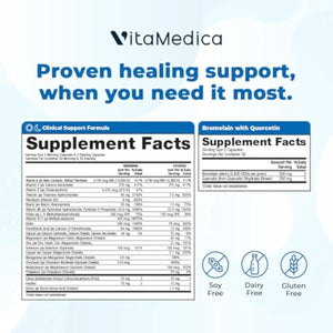 Clinical-Grade Post Surgery Recovery Support Supplement Program, Comprehensive, Physician-Designed Formulation to Support Healing with Vitamins, Minerals, Antioxidants, Bromelain and Quercetin