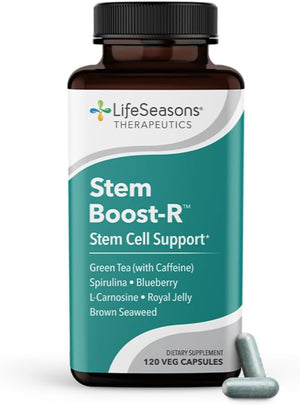 LifeSeasons Stem Boost-R - Stem Cell Support - Naturally Repair Damaged Tissue - Vitamin Supplement Rich in Antioxidants - Royal Jelly, Spirulina, Blueberry, Brown Seaweed & L-Carnosine - 120 Capsules