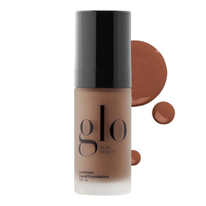 Glo Skin Beauty Luminous Liquid Mineral Foundation Makeup with SPF 18 (Naturelle) - Improves Uneven Skin Tone, Smooths & Corrects Imperfections, Sheer to Medium Coverage, Dewy Finish