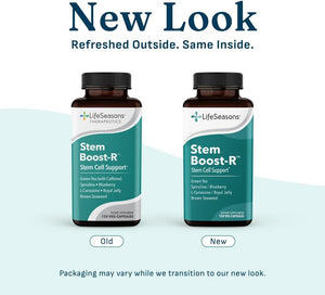 LifeSeasons Stem Boost-R - Stem Cell Support - Naturally Repair Damaged Tissue - Vitamin Supplement Rich in Antioxidants - Royal Jelly, Spirulina, Blueberry, Brown Seaweed & L-Carnosine - 120 Capsules