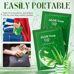 30 Pcs Travel Size Aloe Vera Gel 98% Organic After Sun Moisturizer for Face, Body, Soothing Hydrating Lotion Bulk for Travel, Summer Vacation, Sunburn Relief, Skin Care Gifts
