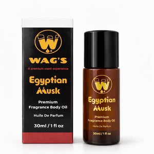 WagsMarket Egyptian Musk Oil, Choose from Roll On to 0.33oz - 4oz Glass Bottle, (0.33oz Roll On)