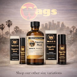 WagsMarket Egyptian Musk Oil, Choose from Roll On to 0.33oz - 4oz Glass Bottle, (0.33oz Roll On)