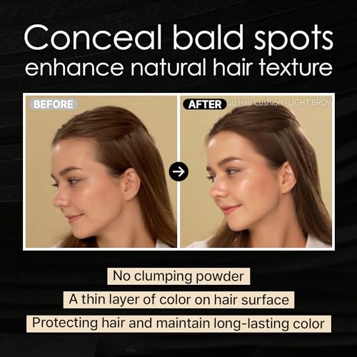 LALACHUU Hairline Powder Hair Powder for Gray Coverage Root Touch Up for Women & Men with Master Brush Concealing Hair Loss Instantly Stain Proof for 100-hour 0.32 Ounce Dark Brown