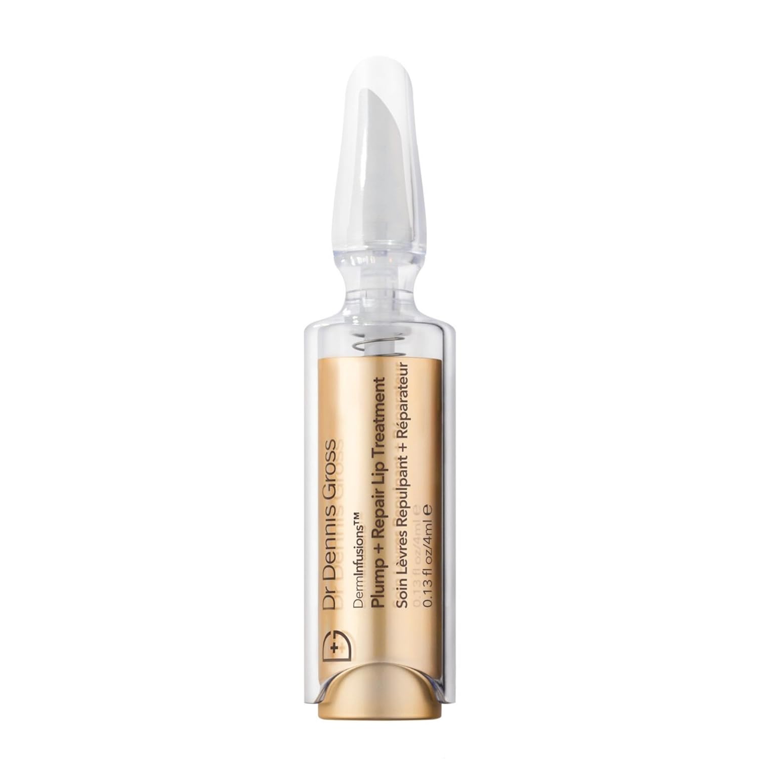 Dr Dennis Gross DermInfusions Plump + Repair Tinted Lip Treatment, Clear - Visibly Plumps & Defines Lips with Hyaluronic Acid & Peptides - Repairs Moisture Barrier - 4 mL