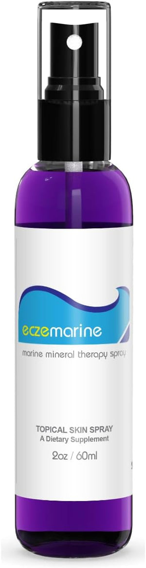 Topical Magnesium Spray for Sleep - 2OZ Eczemarine Ocean Ionic Pure Magnesium Oil Spray for Feet with Inland Sea Minerals Supports Baby Eczema Relief