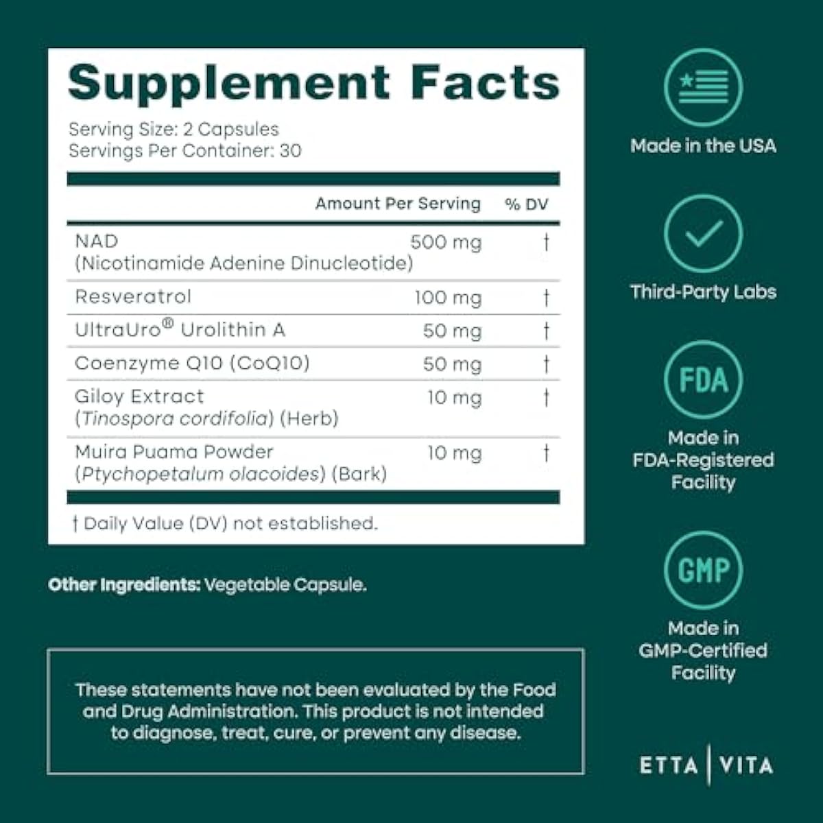 Liposomal NAD+ Supplement - Resveratrol, Urolithin A, CoQ10 & Muira Puama (Made in USA) NAD Supplement for Natural Energy, Brain Fog, Digestion, Detox, Gut Health, Microbiome, NR NMN Replacement